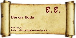 Beron Buda névjegykártya